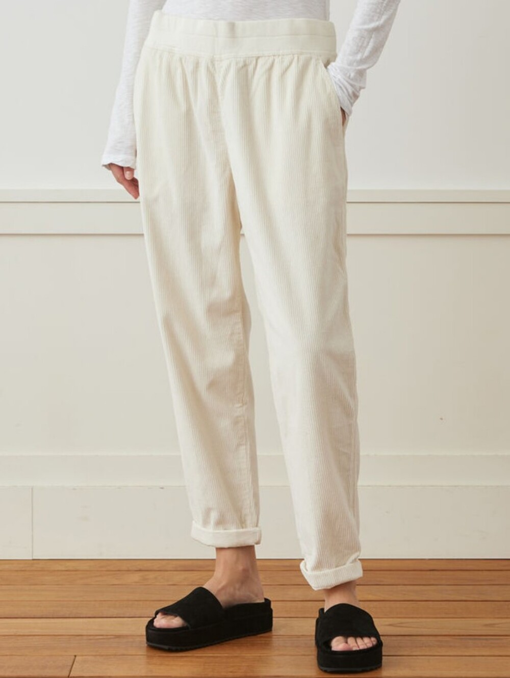 James Perse Reaxed Corduroy Pant In Off-White 2 Medium